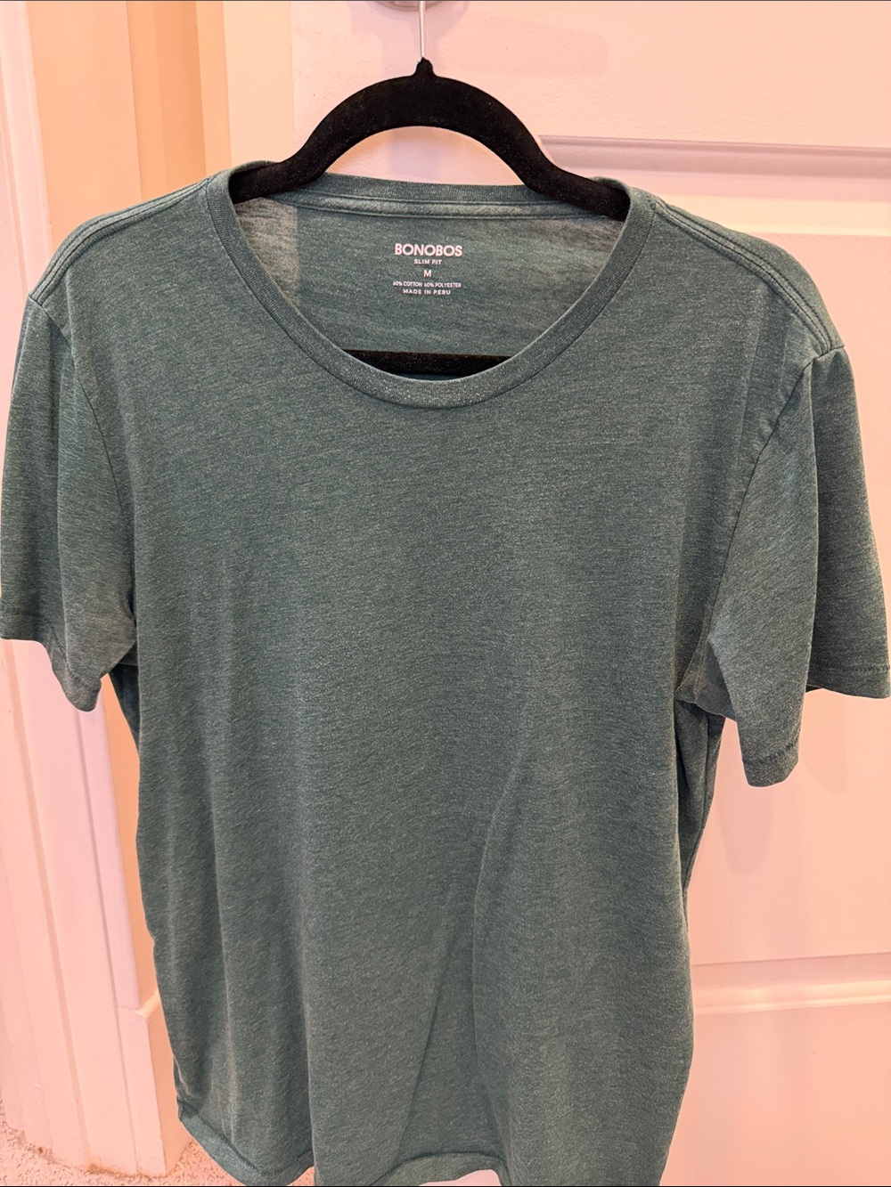 Bonobos Short Sleeve Crewneck Slim Fit Tee in Heather Green